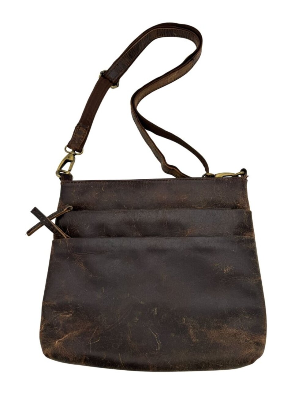 Vintage Womens Leather Crossbody Shoulder Bag Brown Casual Classic